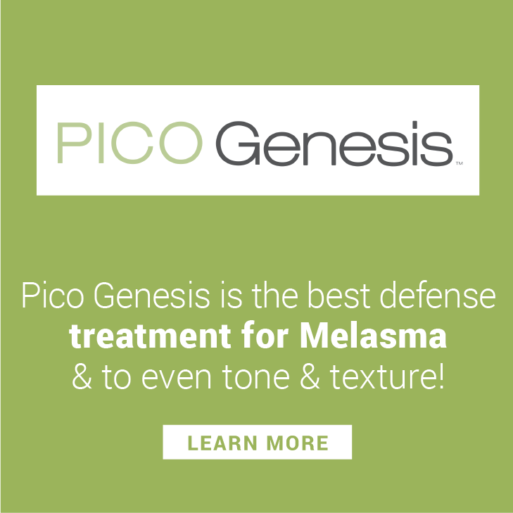 Pico Genesis is the best defense treatment against Melasma, Paired with the Obagi Nu Derm Kit its a great combintation. Learn more about at Pico Genesis
